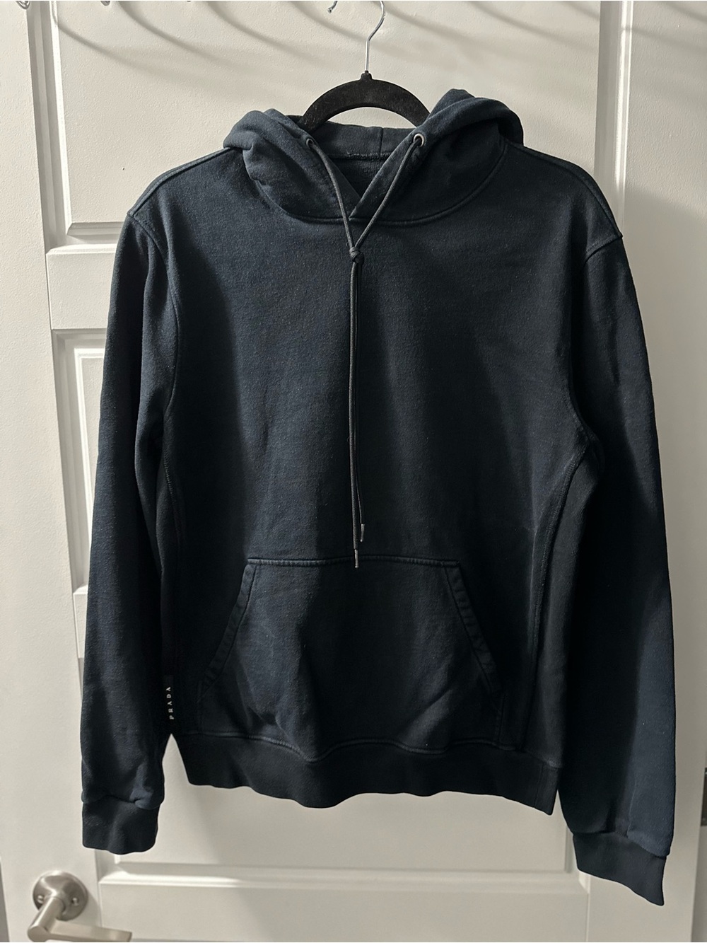 Men's Prada Black Hooded Sweatshirt - Classic Pullover Hoodie